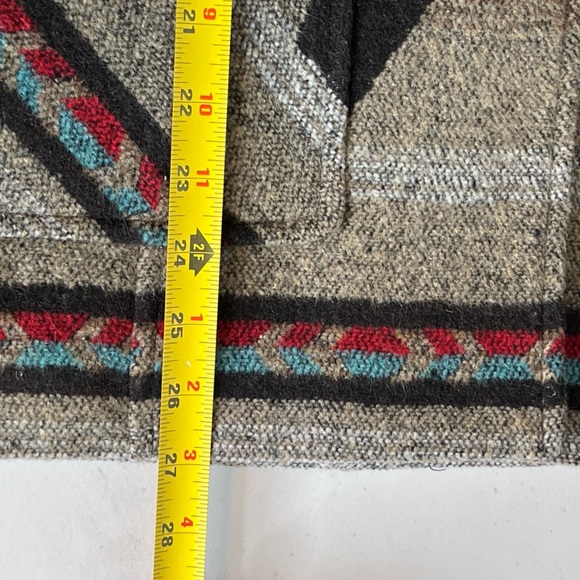 Western Aztec Yellowstone Boho Sz M Faux Fur Hooded Jacket - Picture 9 of 14